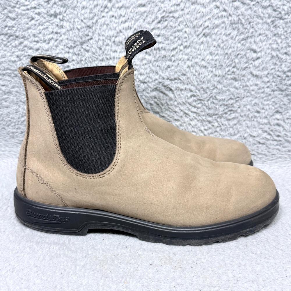 Blundstone 1941 Mens Size US 10 Pull On Chelsea Boots Stone Nubuck Leather